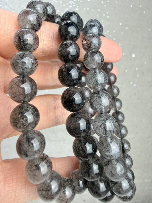 Turmalinkvarts armbånd 8-9mm+