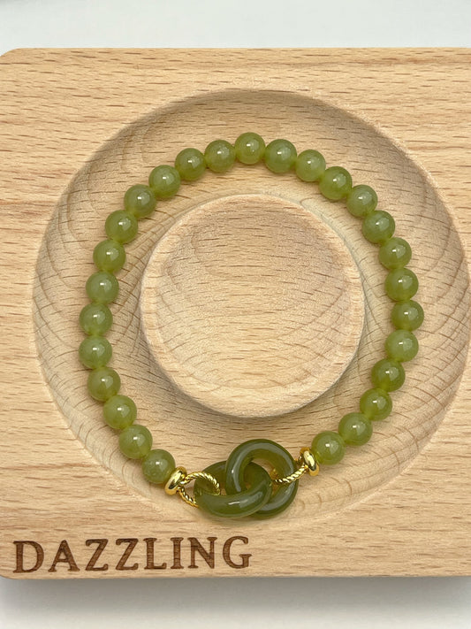 Jade, Nefritt armbånd 6mm+