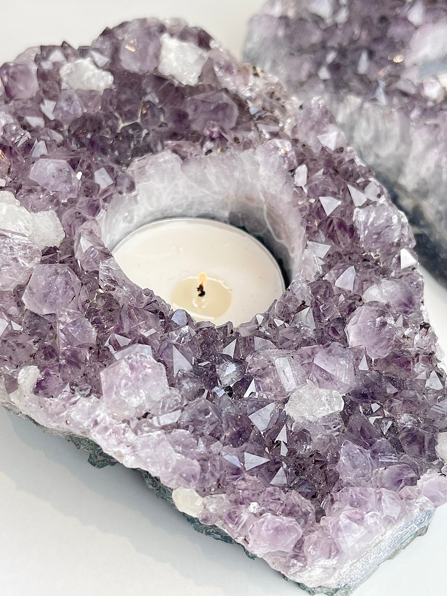 Amethyst candle holder