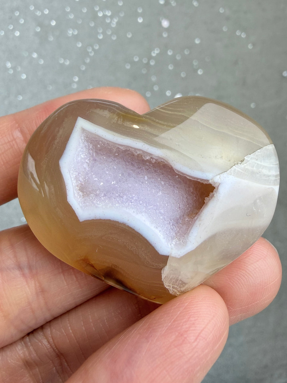Druzy Agat Hjerte
