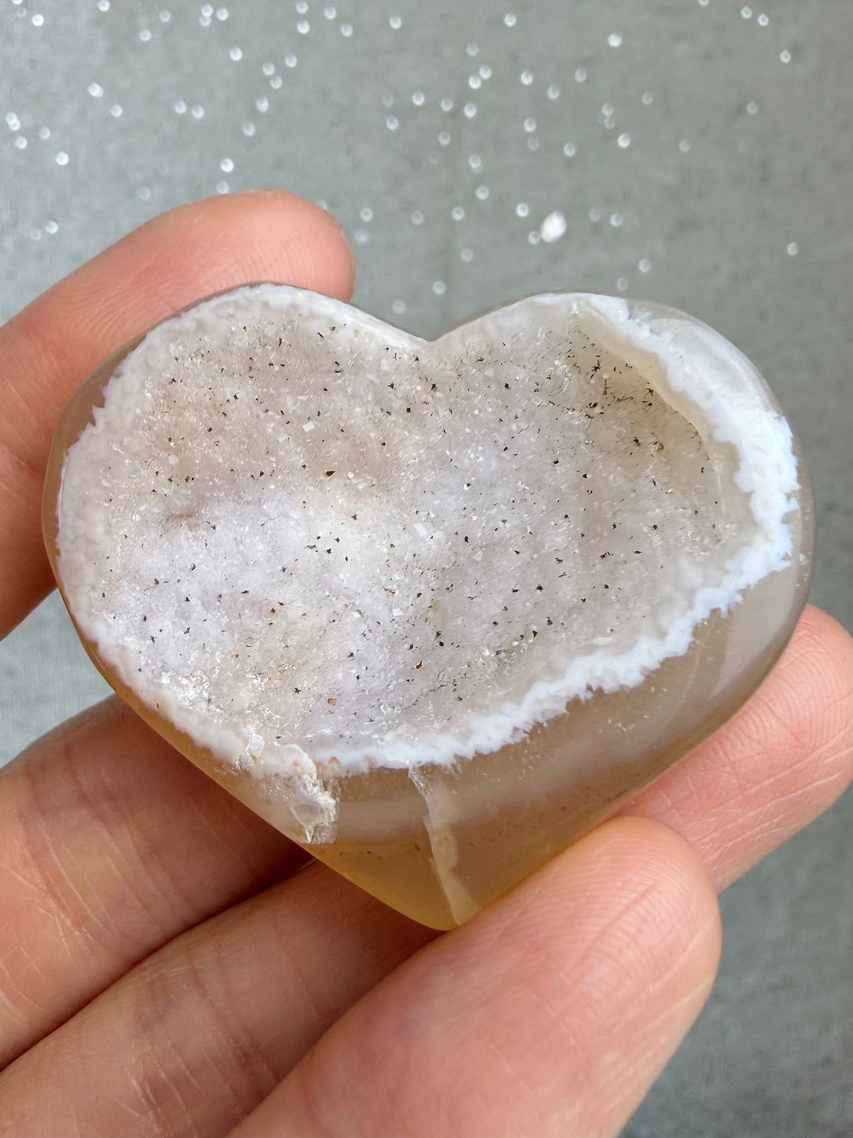 Druzy Agat Hjerte