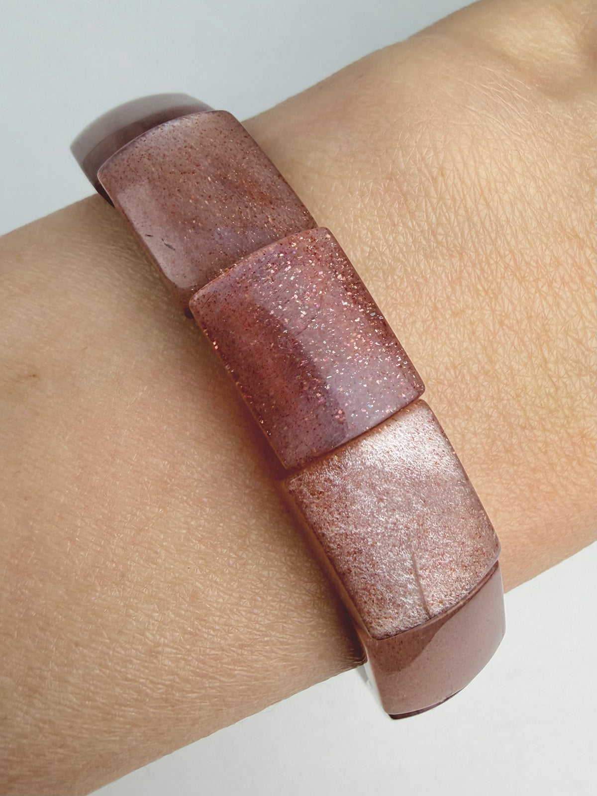 Solstein og månestein armbånd 10-12mm+