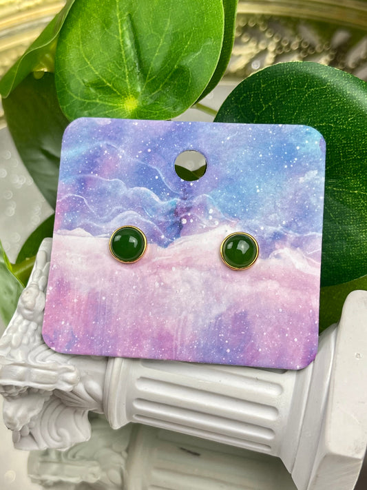 Øredobber med Jade i 925 sterling sølv