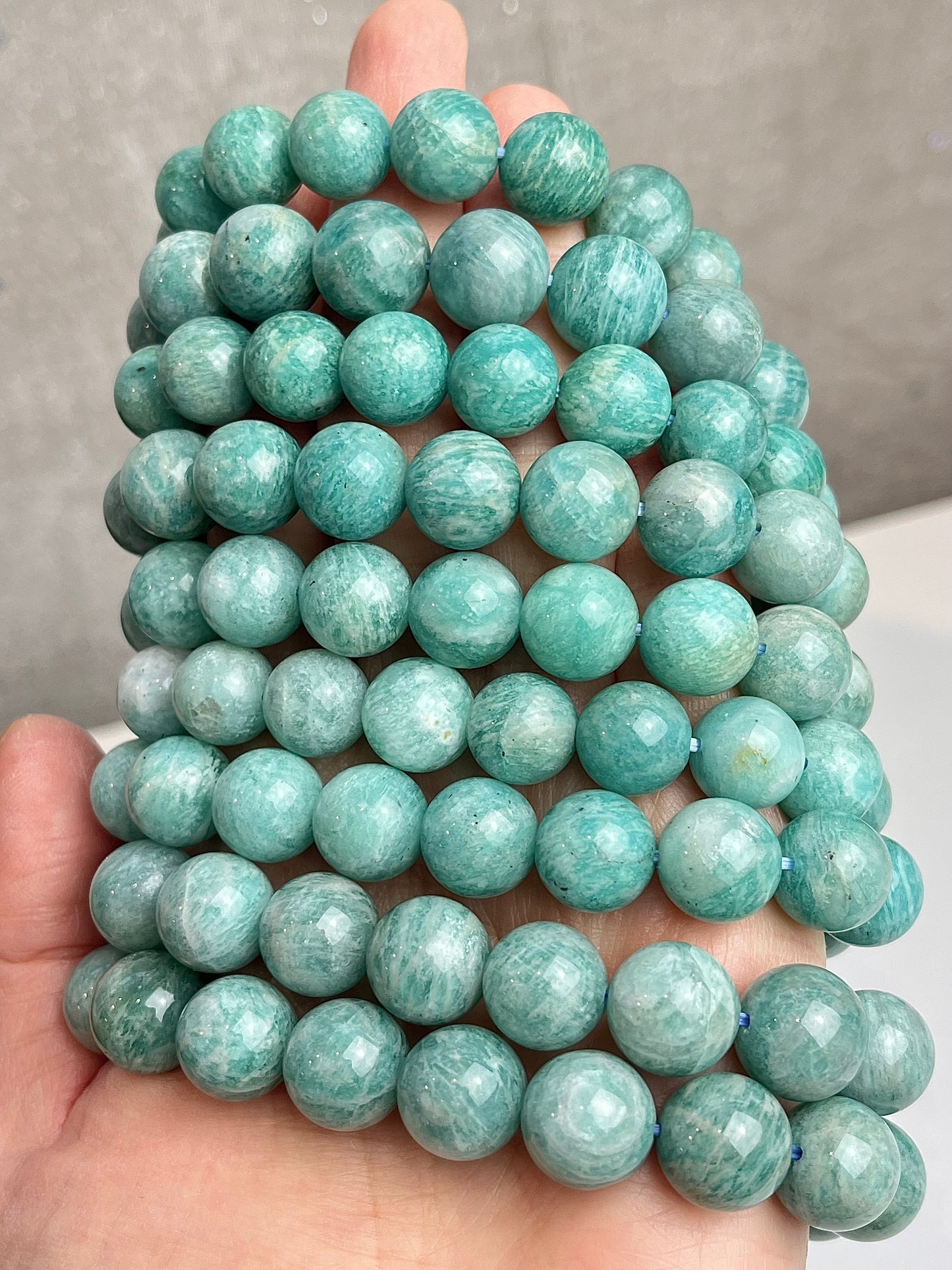 Amazonitt armbånd 11-12mm+