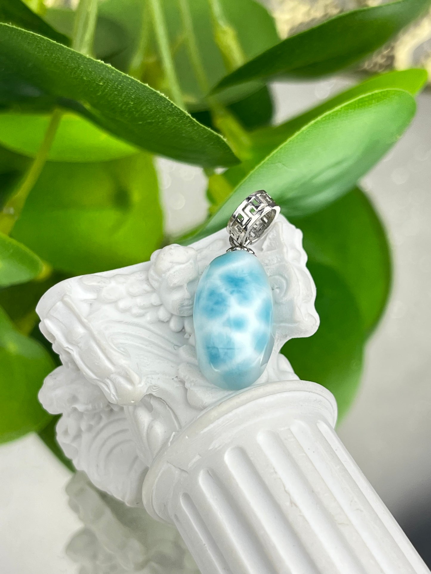 Larimar Anheng i 925 sterling sølv