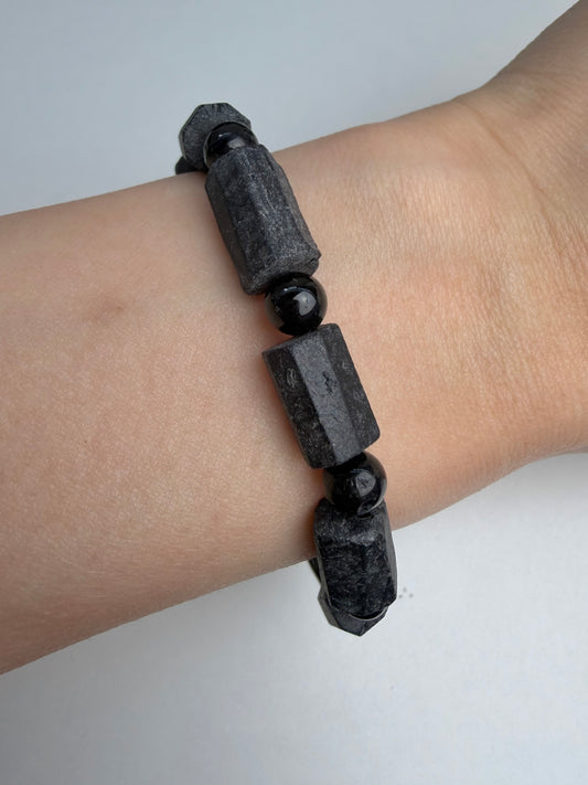 Svart turmalin armbånd 8mm+
