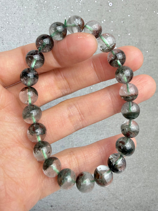 Hagekvarts/Lodolitt armbånd 8mm+
