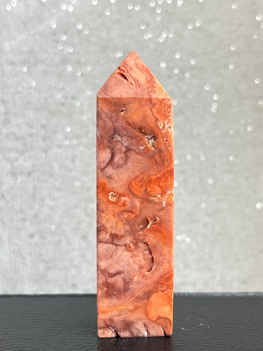 Rosa Agat tårn (Cotton Candy Agate)