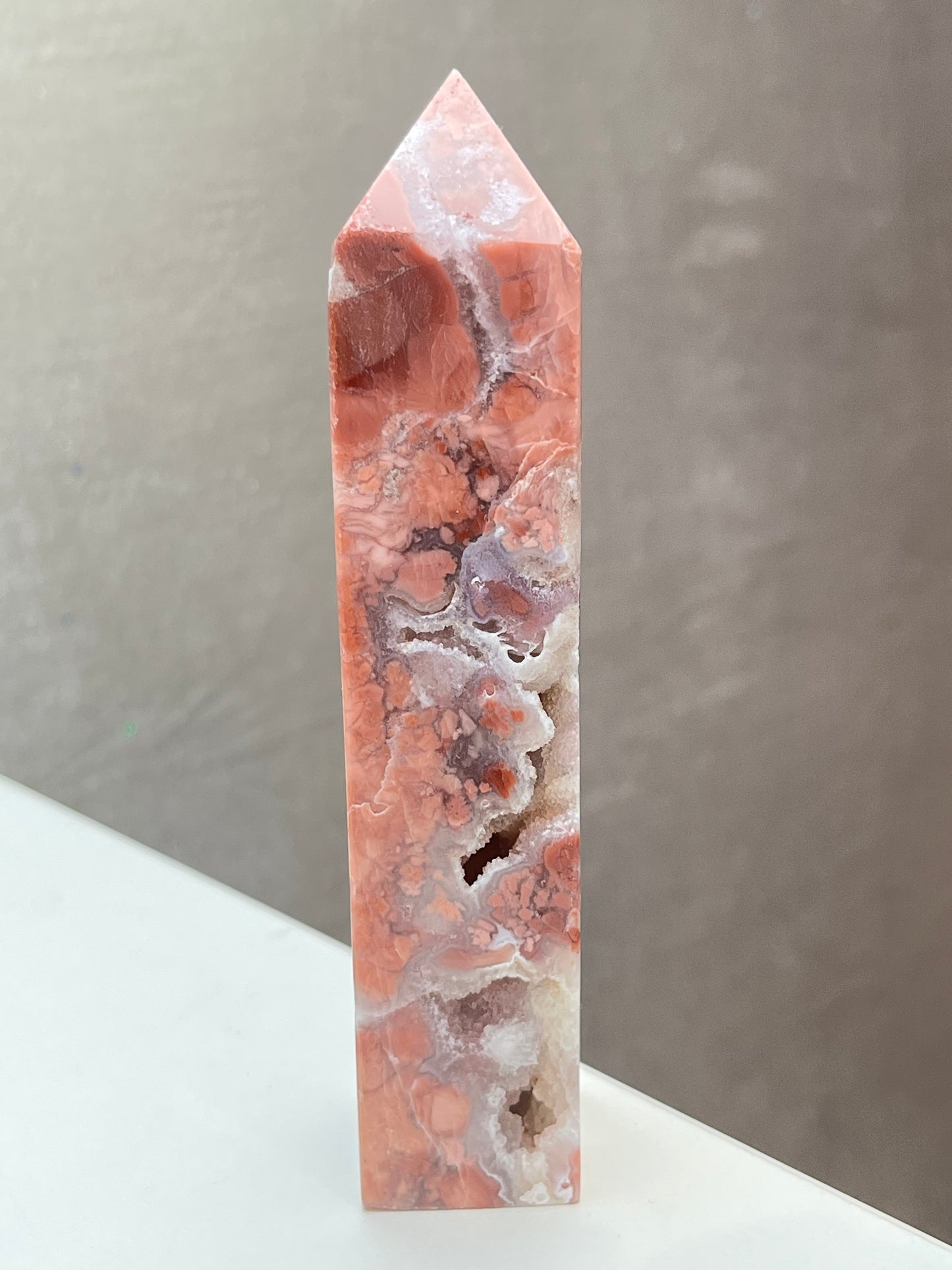 Rosa Agat tårn (Cotton Candy Agate)