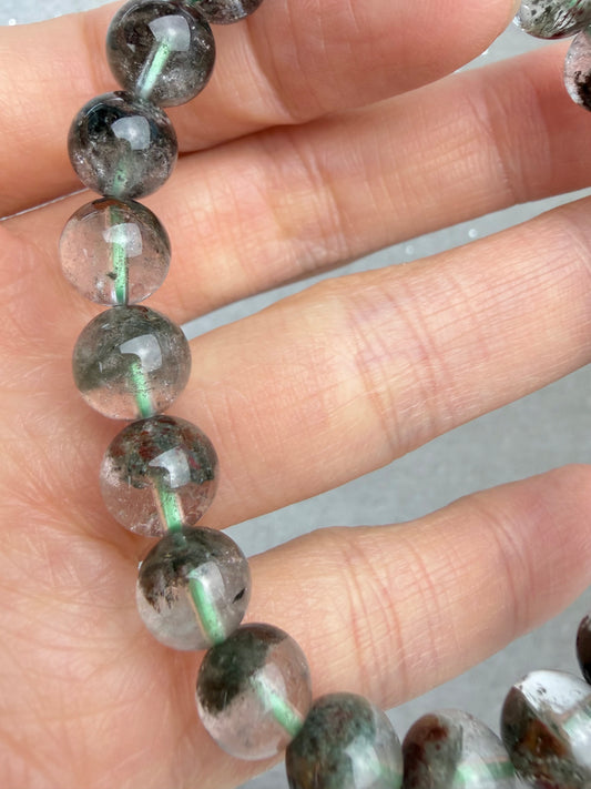 Hagekvarts/Lodolitt armbånd 8mm+