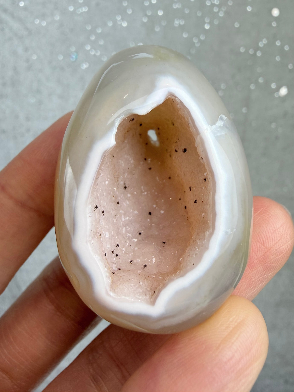 Druzy agat egg