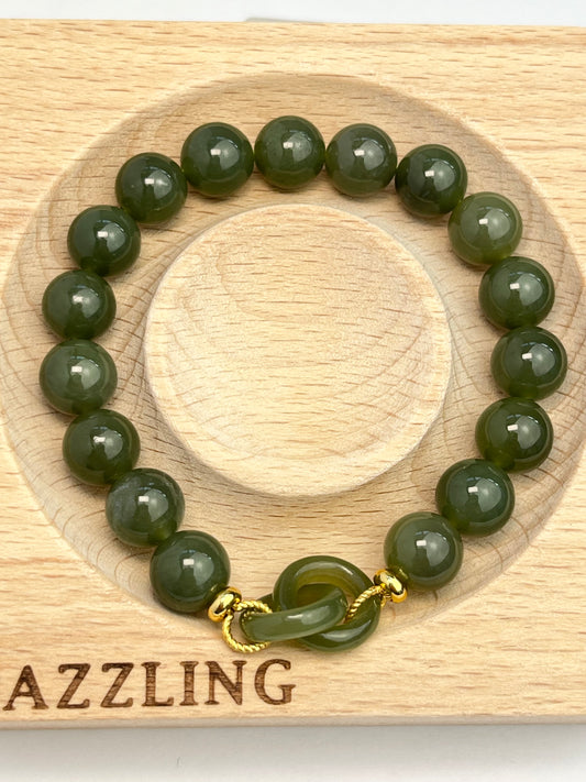Jade, Nefritt armbånd 10mm+