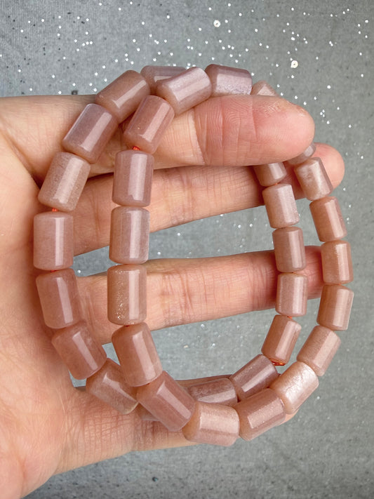 Solstein og månestein armbånd 7mm+
