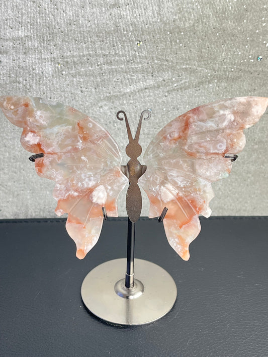 Blomster Agat Vinger (med stand)