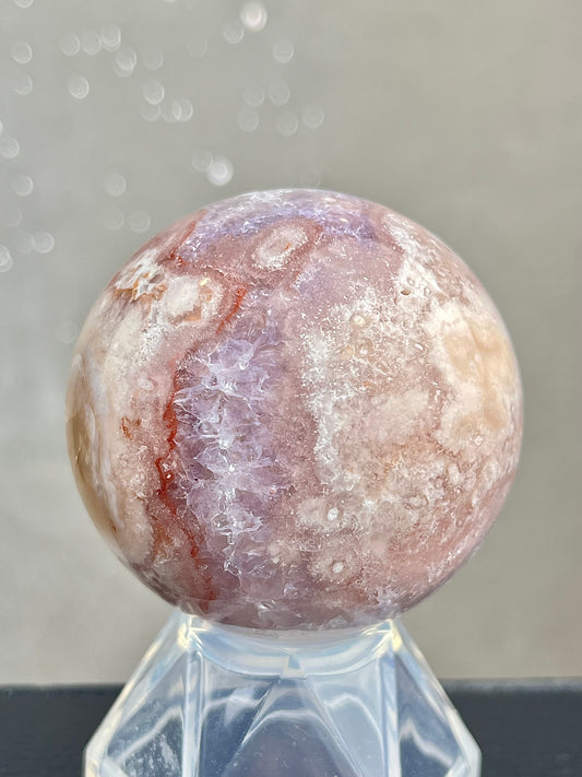 Blomster Agat med kvarts/ametyst Kule