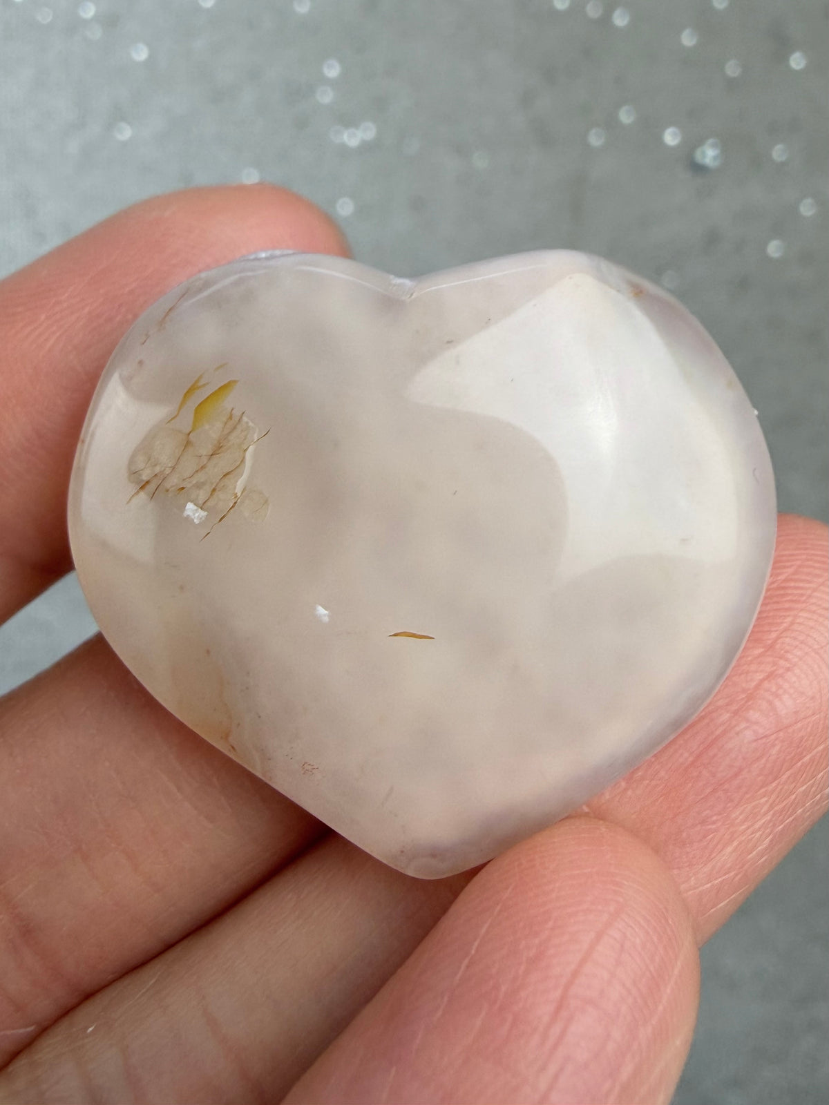 Druzy Agat Hjerte, Rosa/Lilla