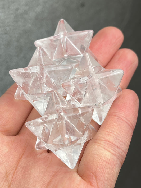 Bergkrystall klar kvarts Merkaba