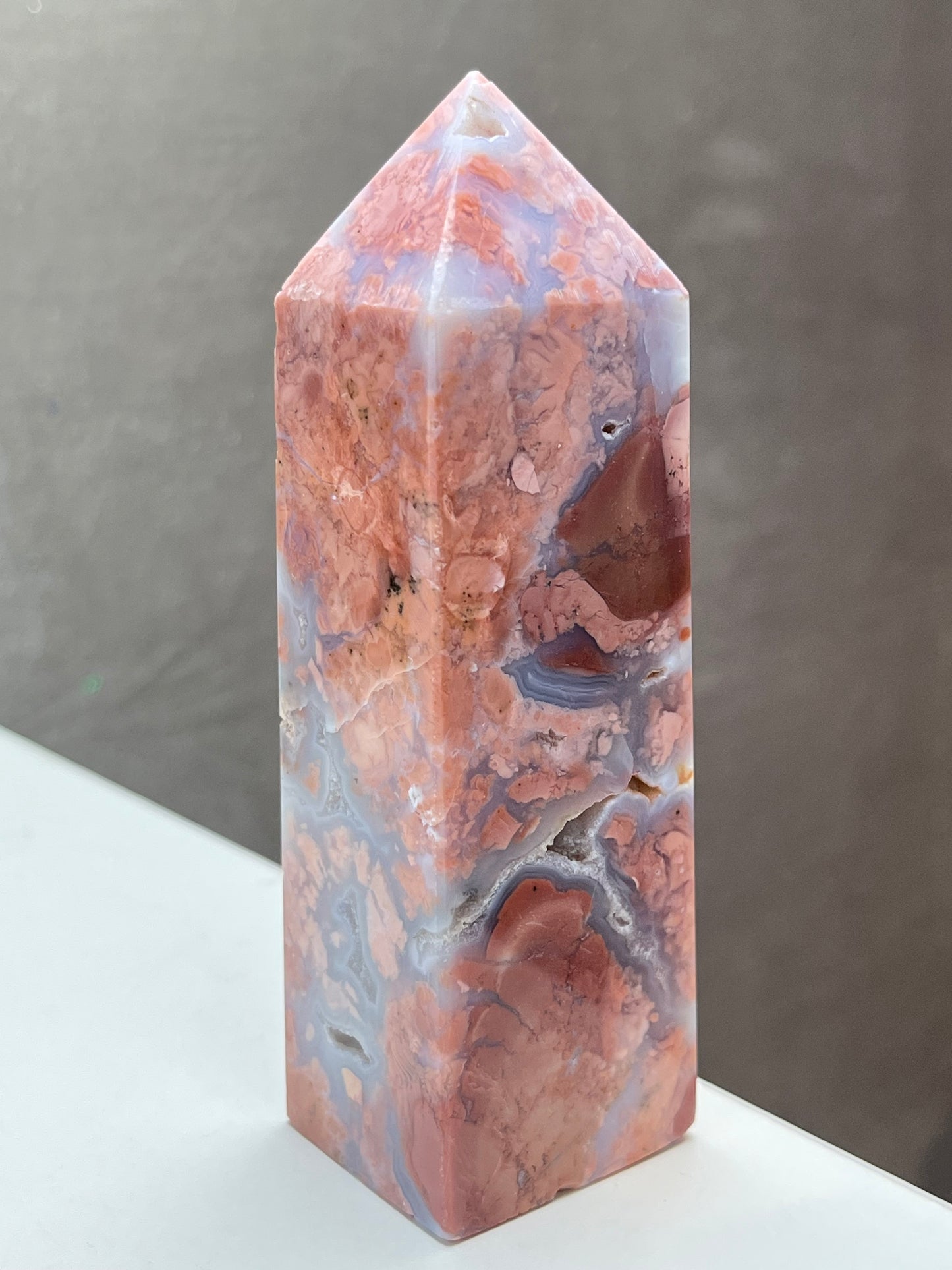Rosa Agat tårn (Cotton Candy Agate)