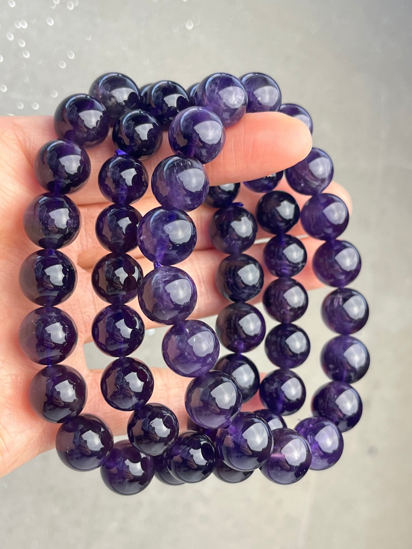Ametyst armbånd 10-11mm+
