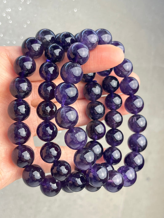 Ametyst armbånd 10-11mm+