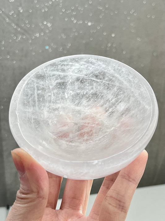 Bergkrystall klarkvarts skål