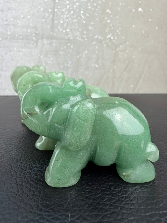 Grønn Aventurin Elefant