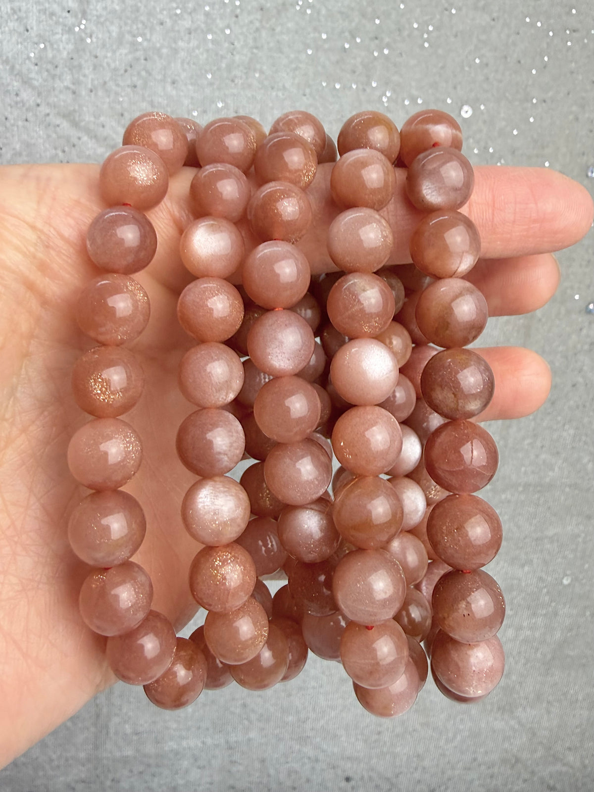 Solstein og månestein armbånd 8-9mm+