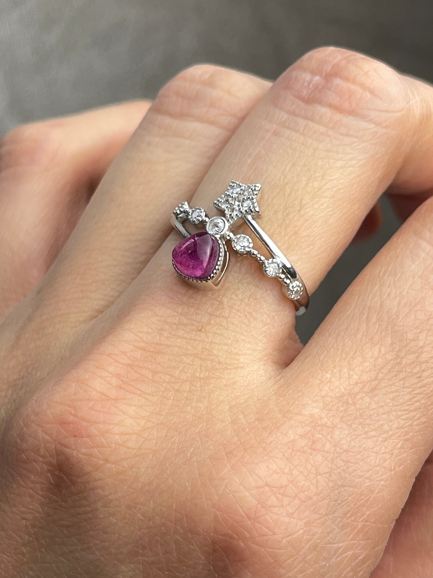 Ring med Rosa Turmalin i 925 sterling sølv