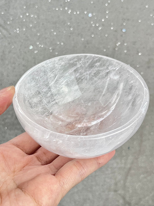 Bergkrystall klarkvarts skål