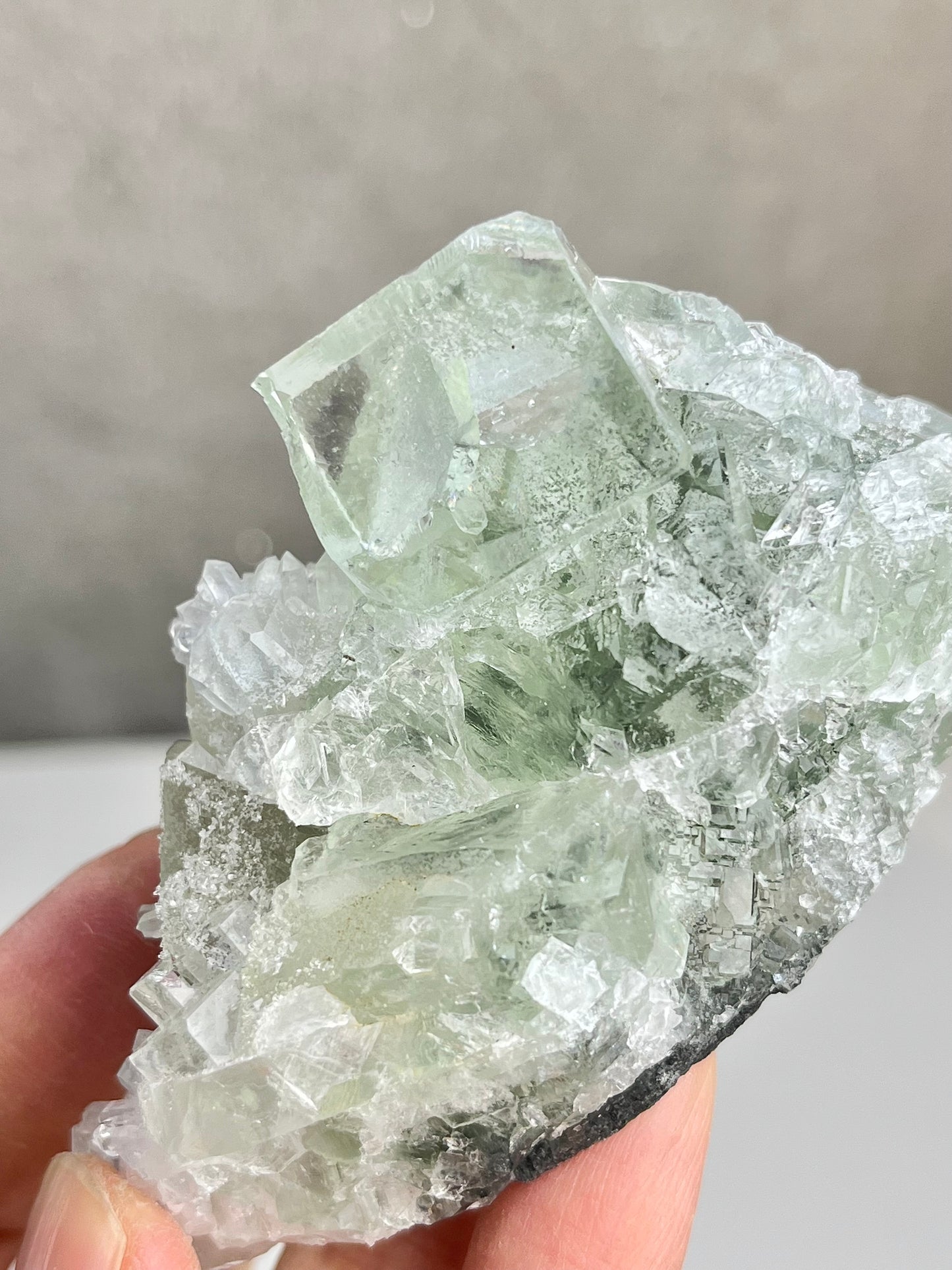 Grønn Fluorit med kvarts