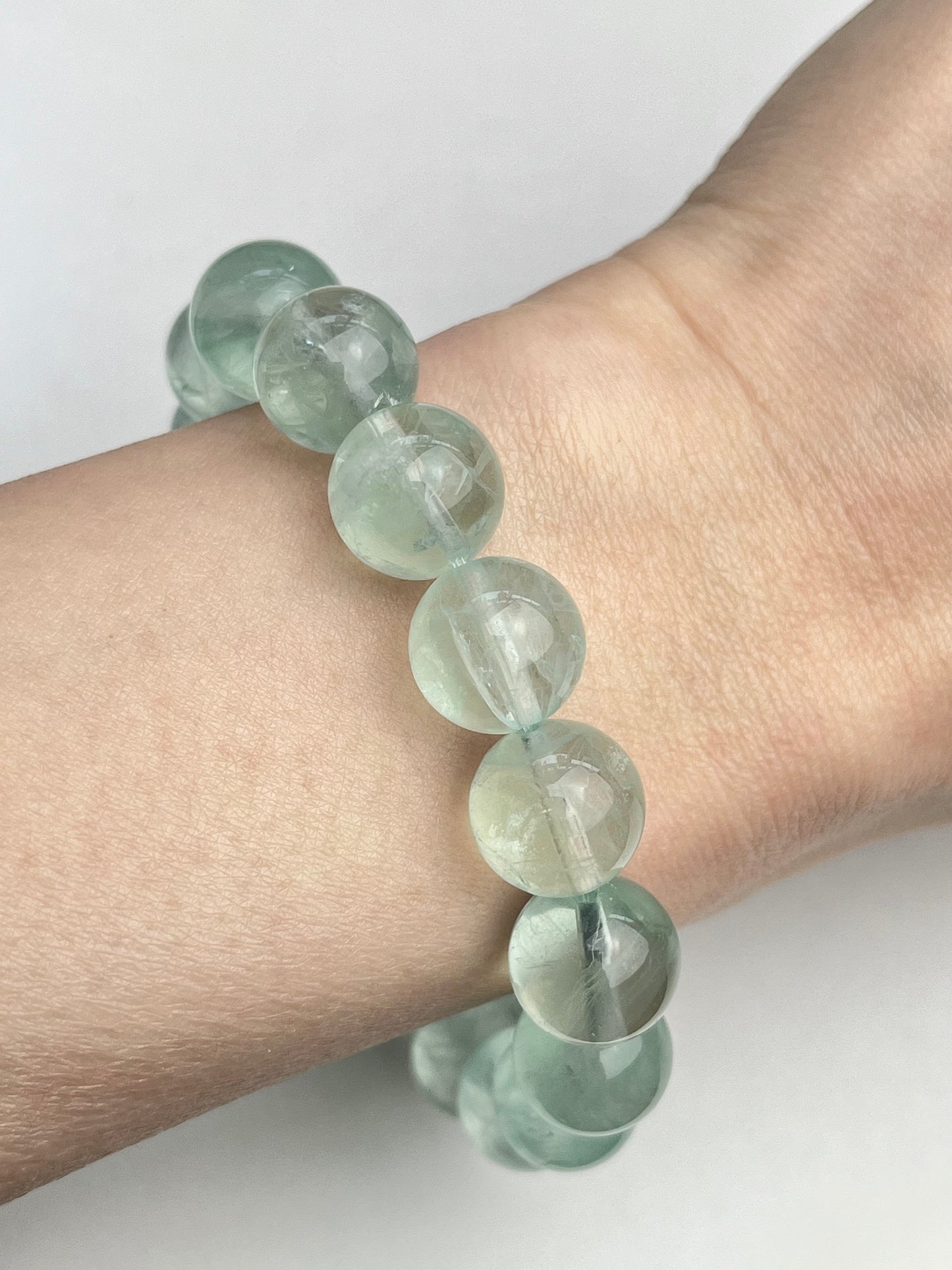 Grønn Fluoritt armbånd 11-12mm+