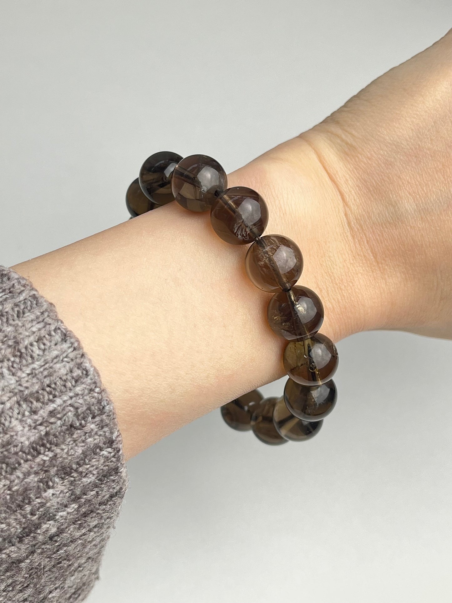 Røykkvarts armbånd 12-13mm+