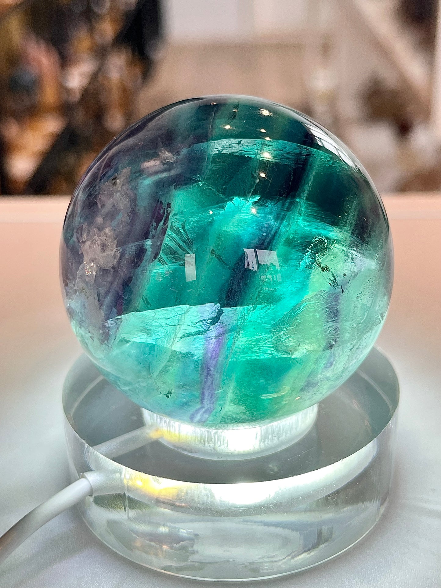Rainbow Fluorite Sphere