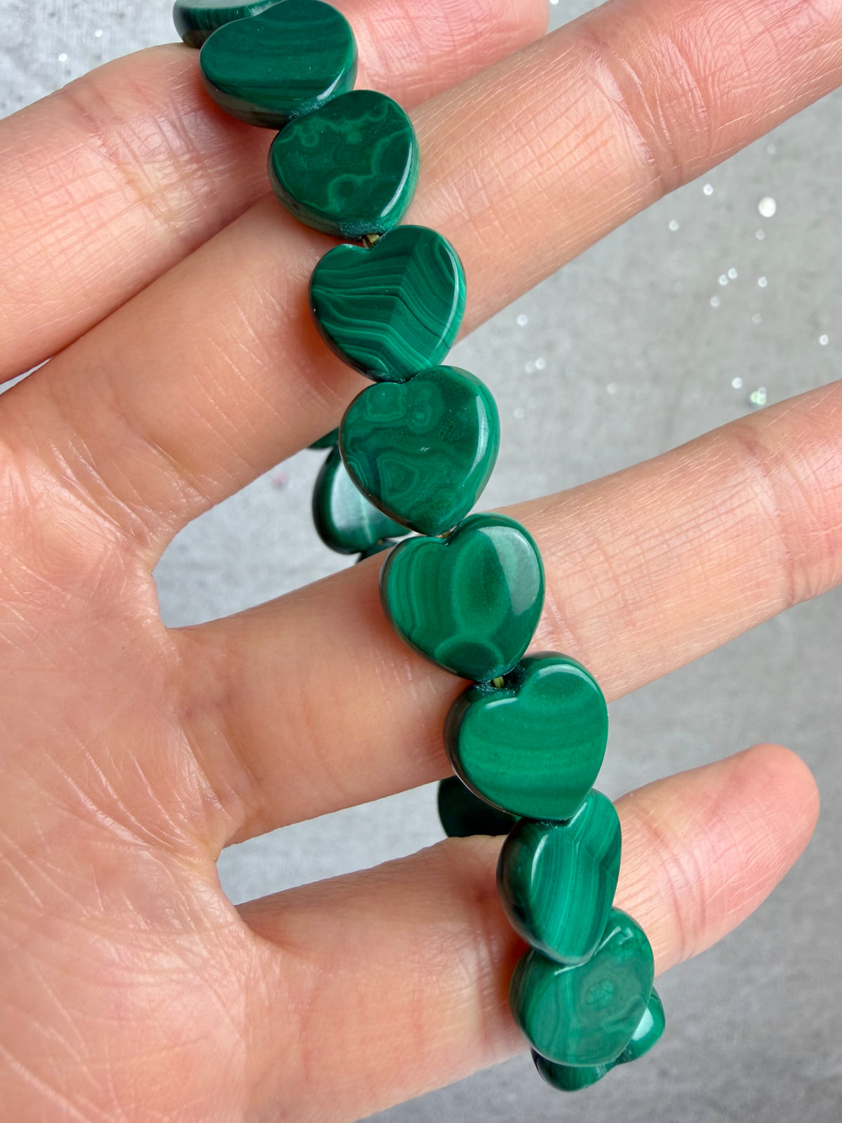 Malakitt armbånd 10mm+