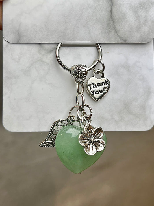 Grønn Aventurin Nøkkelring