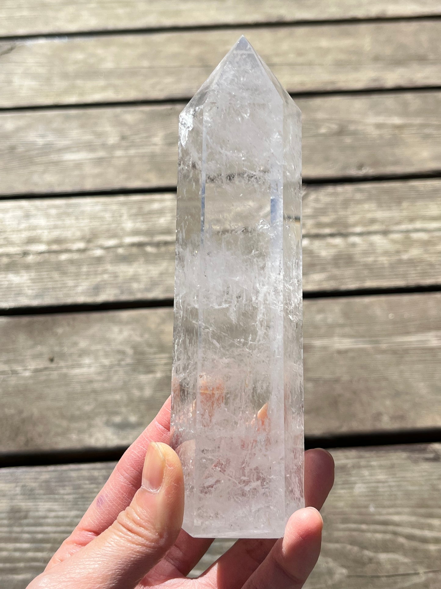 Bergkrystall klar kvarts tårn