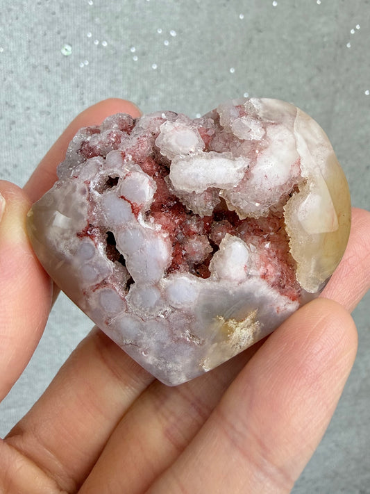 Druzy Agat Hjerte