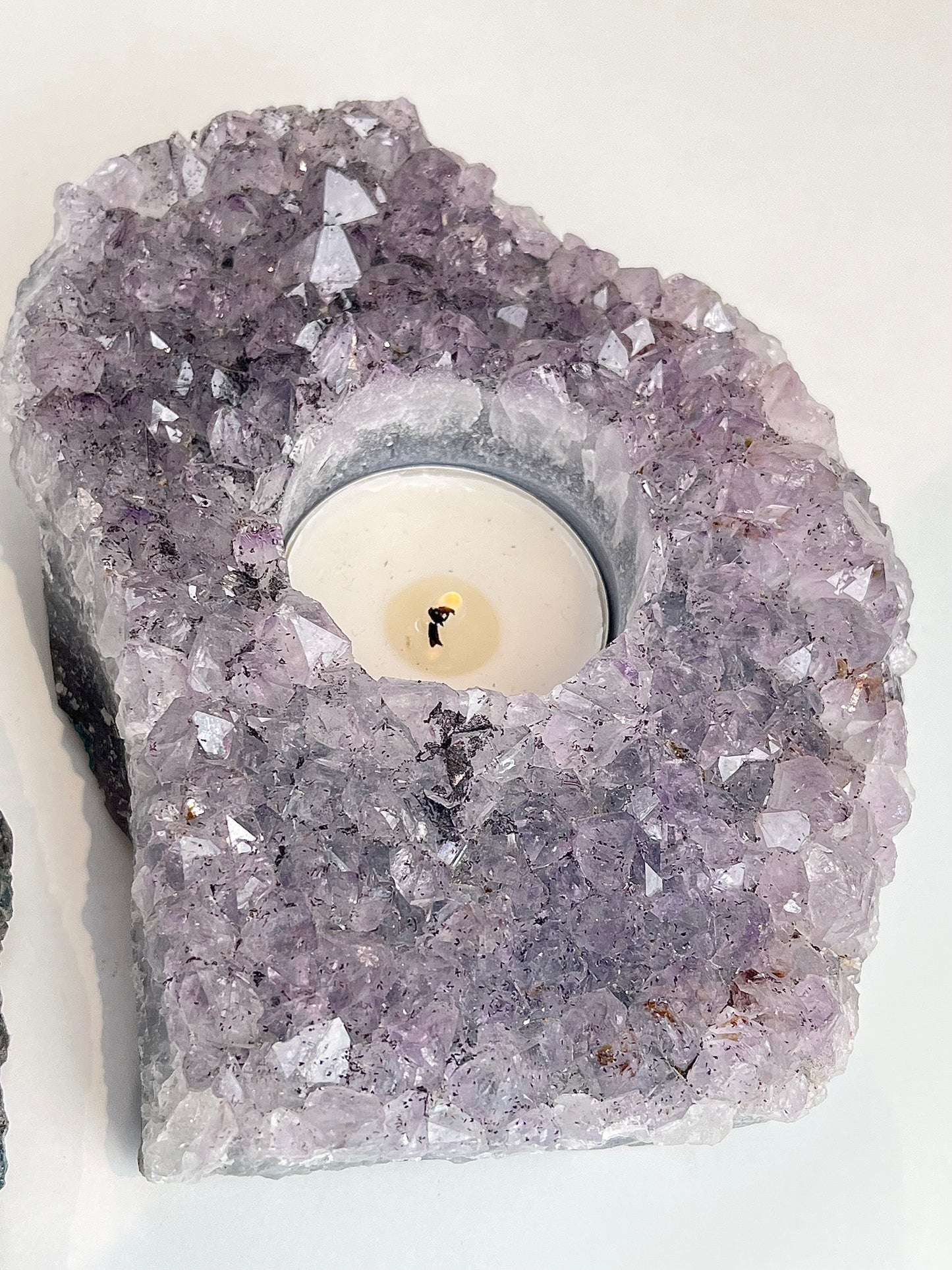 Amethyst candle holder