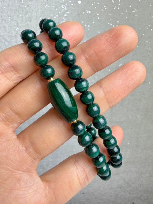 Malakitt armbånd 6mm+