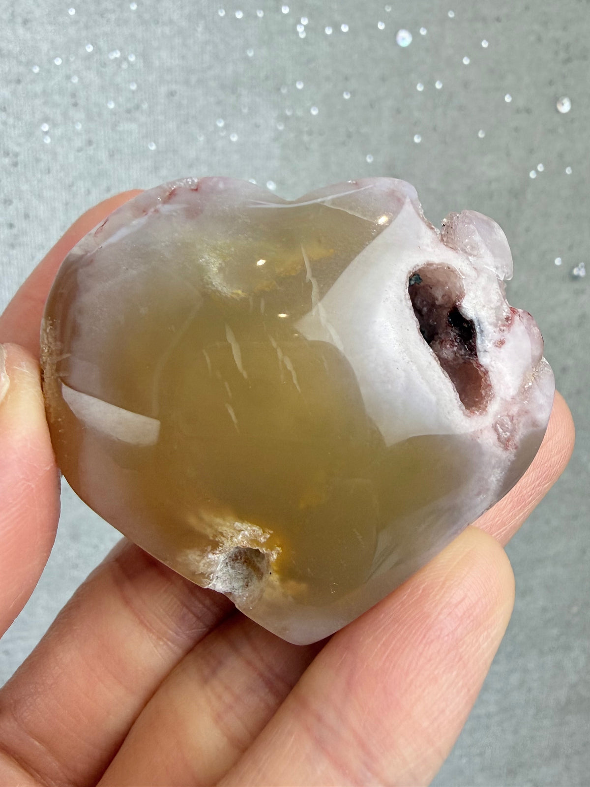 Druzy Agat Hjerte