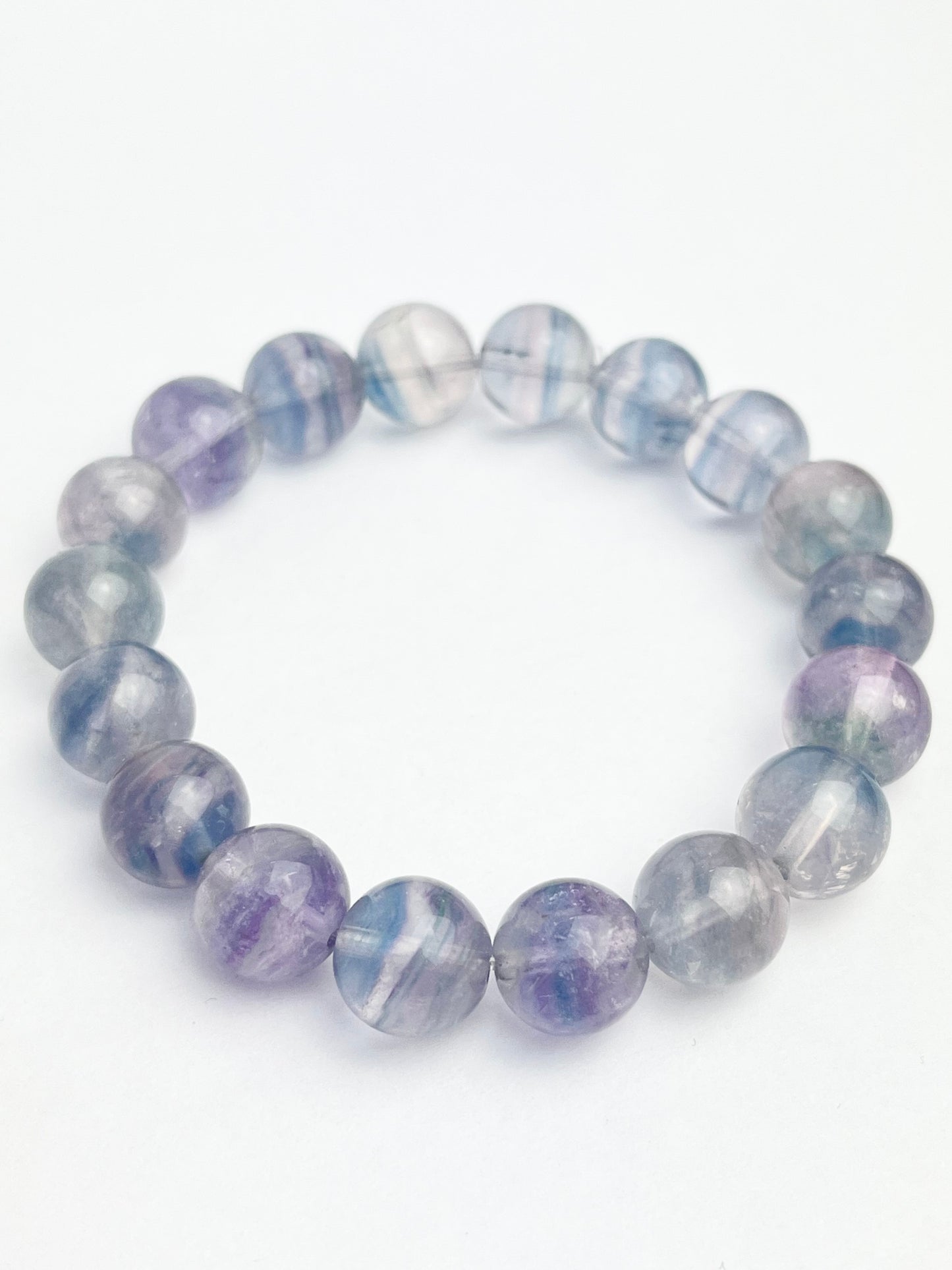Regnbue Fluoritt armbånd 11mm+