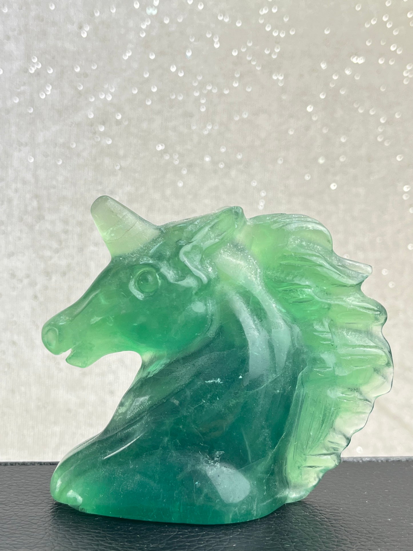 Grønn Fluoritt Enhjørning 7cm