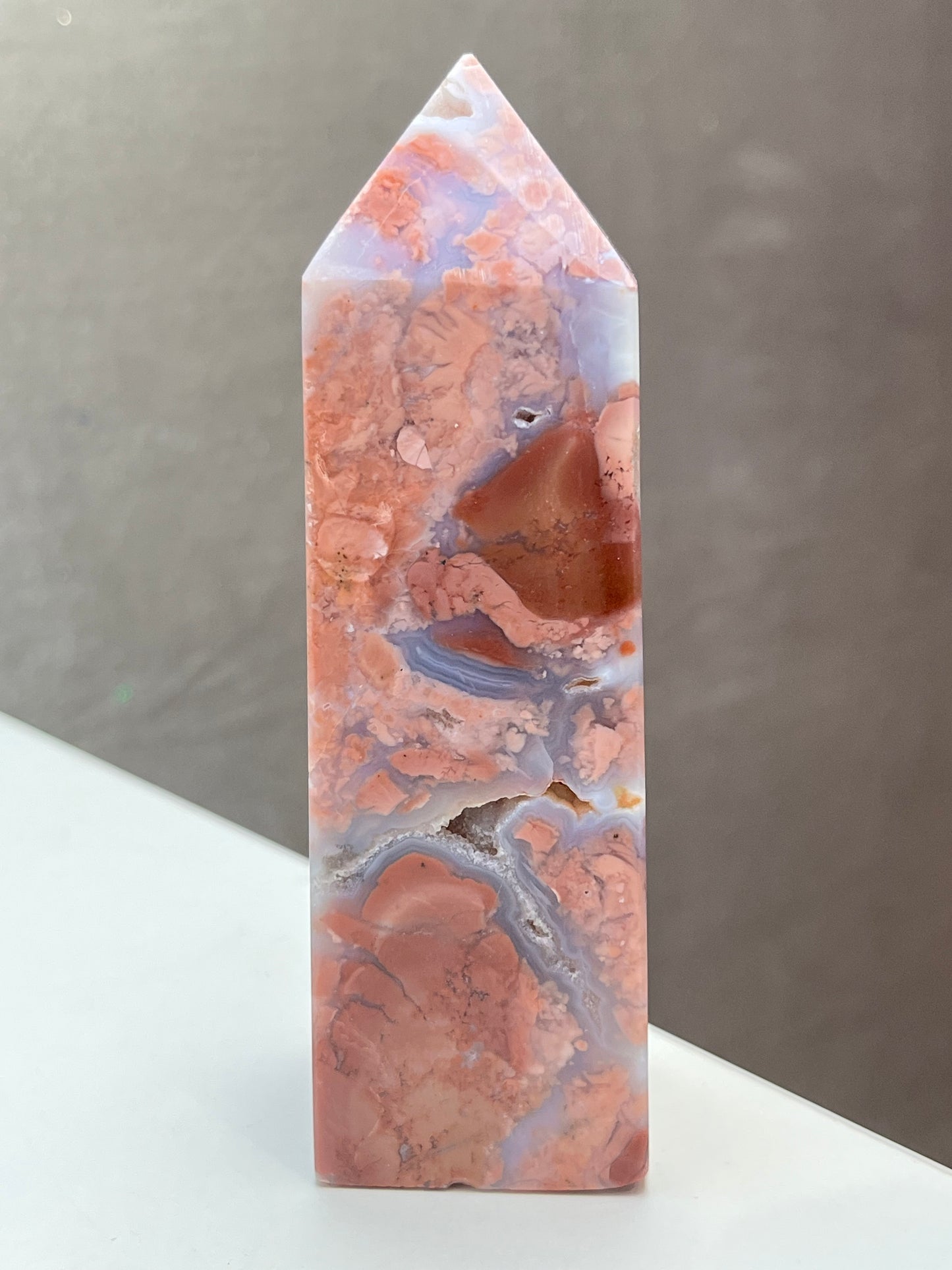 Rosa Agat tårn (Cotton Candy Agate)