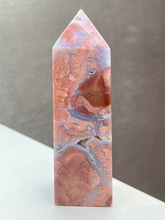 Rosa Agat tårn (Cotton Candy Agate)