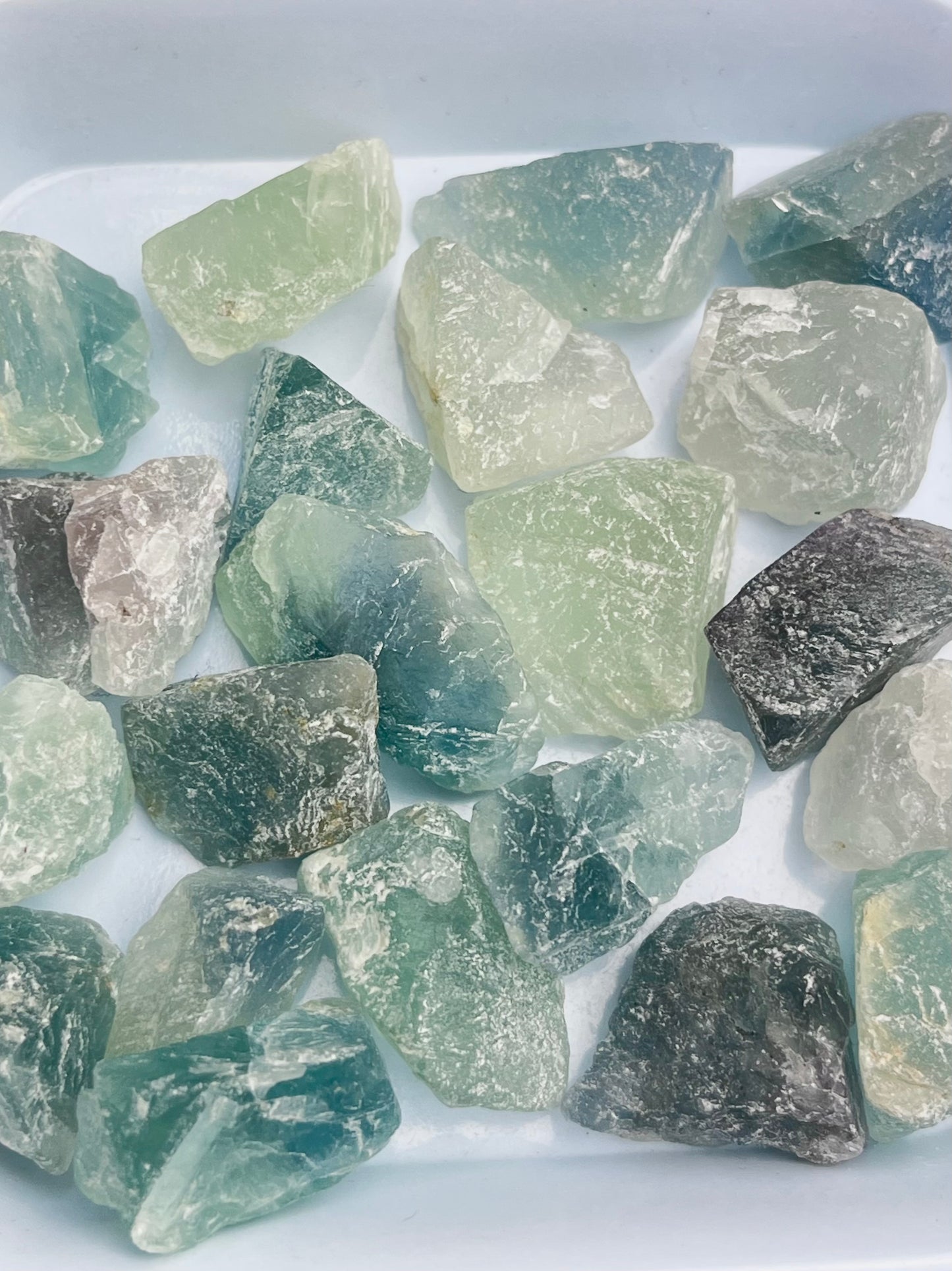 Blågrønn Fluoritt, Rå 20-30mm
