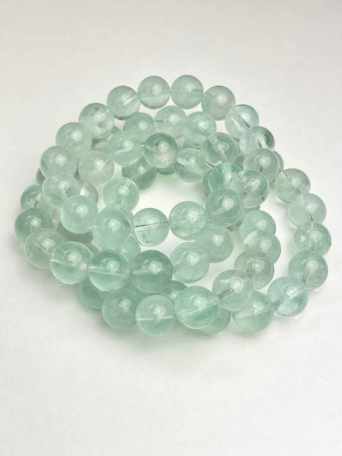 Grønn Fluoritt armbånd 11-12mm+