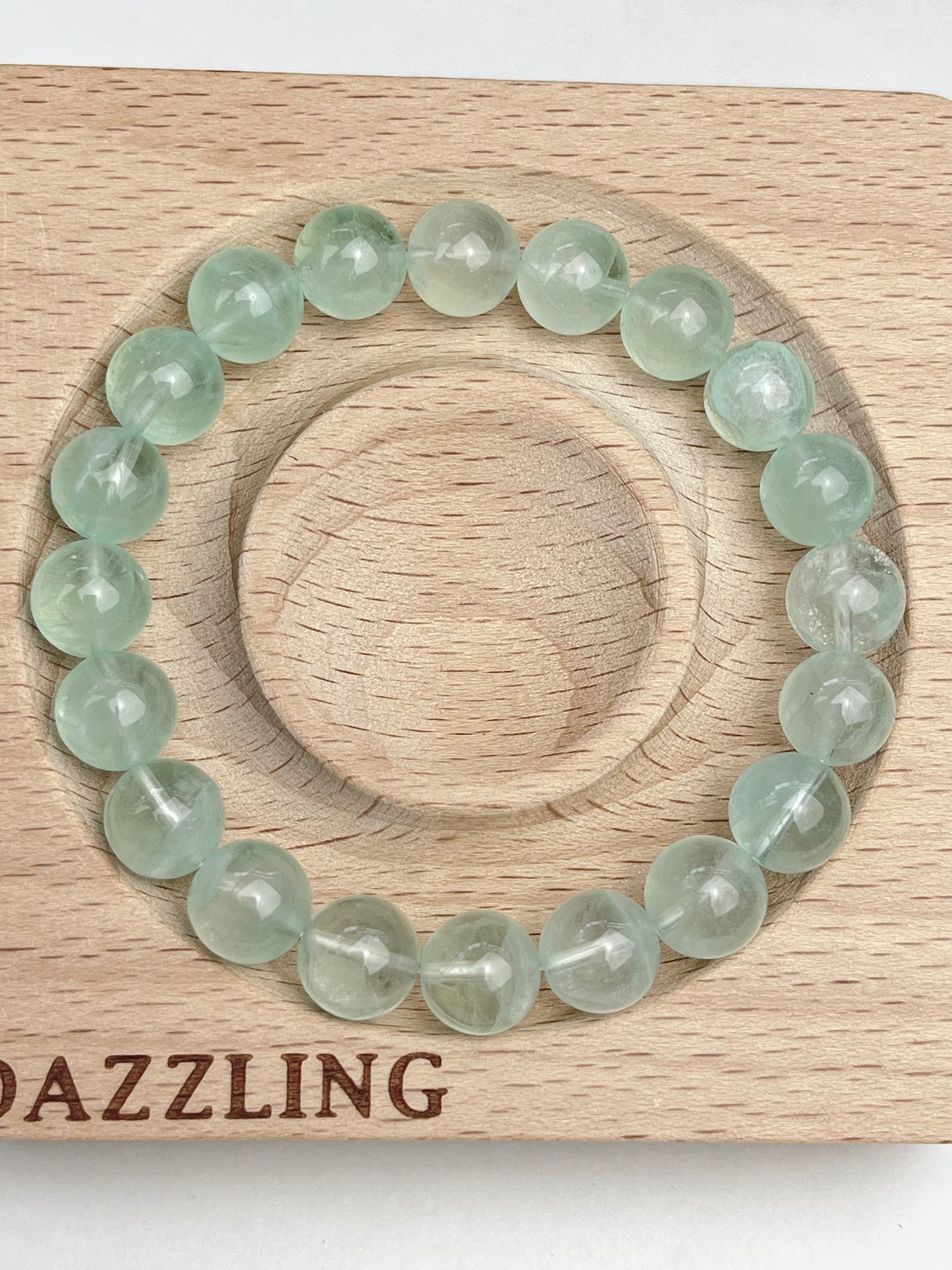 Grønn Fluoritt armbånd 10mm+