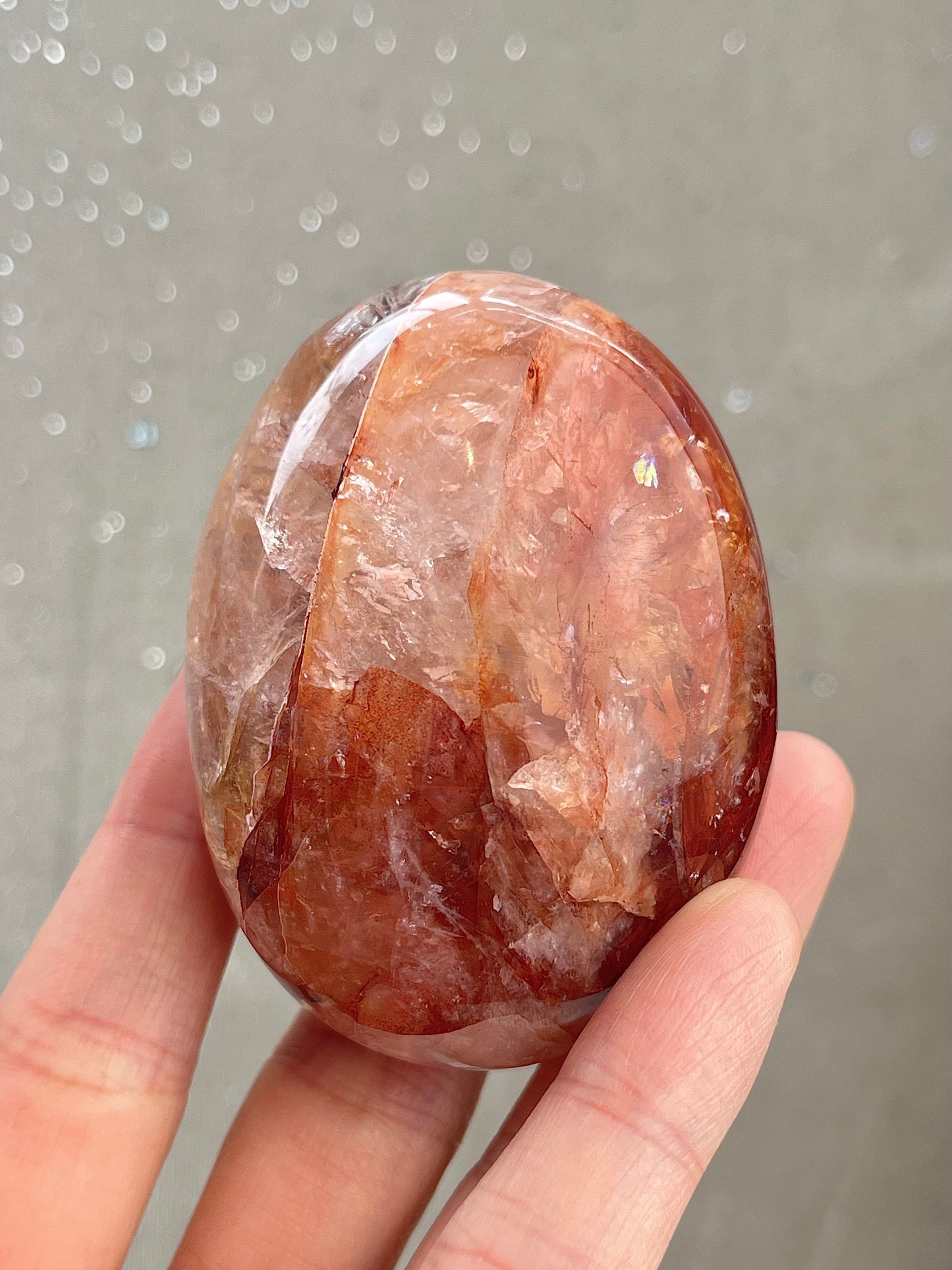 Flame Quartz Hand Stone