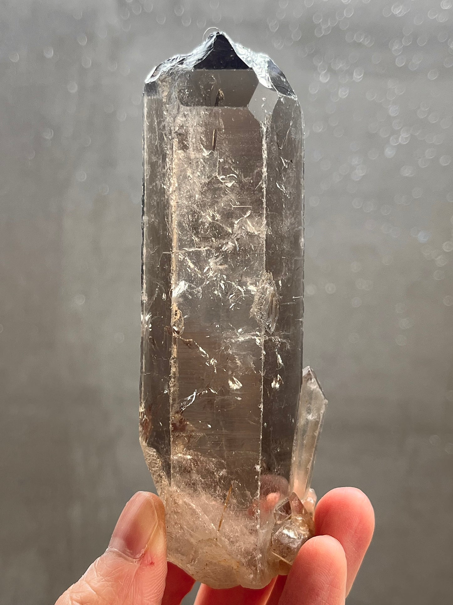 Natural Smoky Quartz Point with Rutile from Brazil