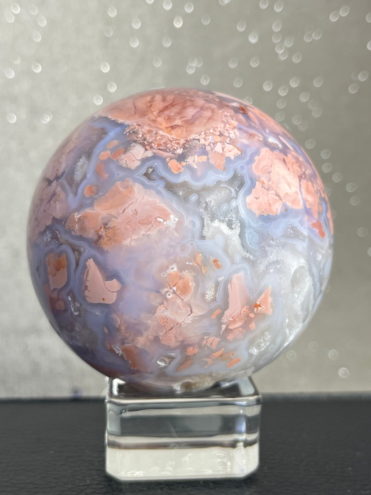 Druzy Rosa Agat kule (Cotton Candy Agate)